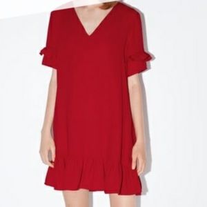 Red Ruffle Minidress from Zara